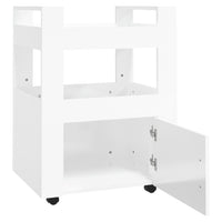 Carrello da Cucina bianco lucido 60x45x80 cm Legno Multistrato 816826