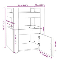 Carrello da Cucina bianco lucido 60x45x80 cm Legno Multistrato 816826