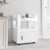 Carrello da Cucina bianco lucido 60x45x80 cm Legno Multistrato 816826