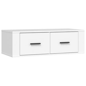 Mobile Porta TV Sospeso Bianco 80x36x25cm in Legno Multistrato 816832