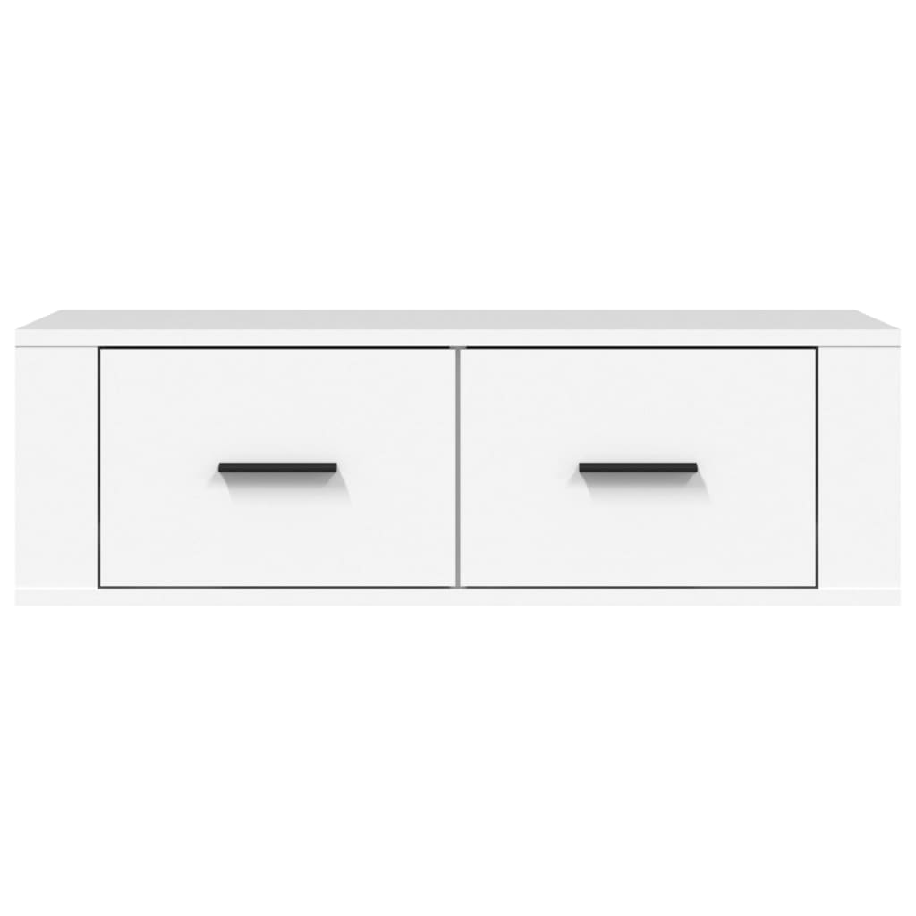 Mobile Porta TV Sospeso Bianco 80x36x25cm in Legno Multistrato 816832