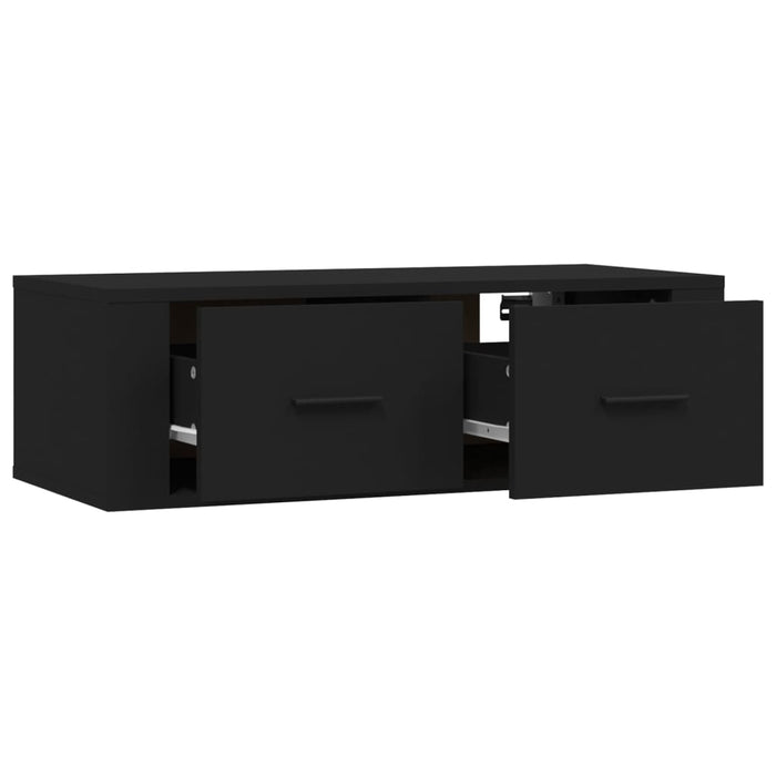 Mobile Porta TV Sospeso Nero 80x36x25 cm in Legno Multistrato cod mxl 9134