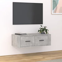 Mobile TV Pensile Grigio Cemento 80x36x25 cm Legno Multistrato cod mxl 16939