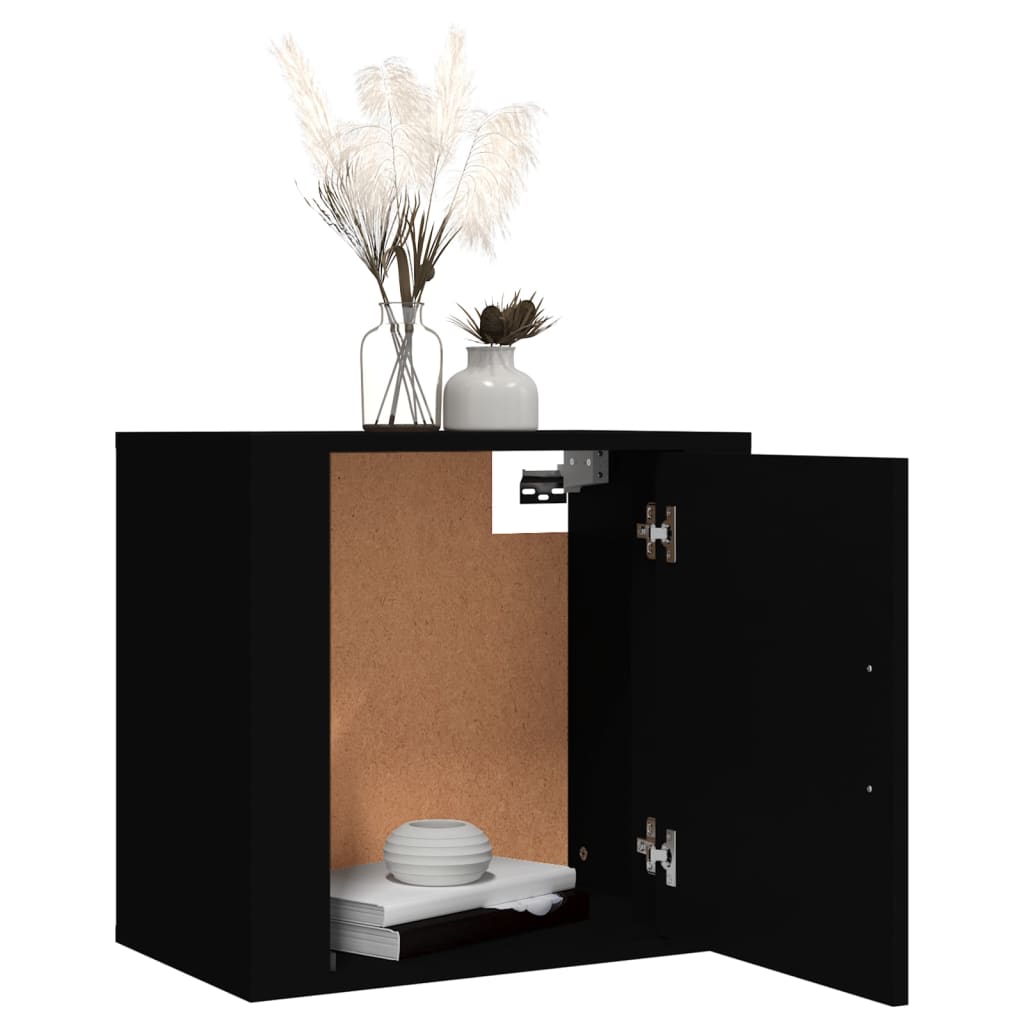 Comodini a Muro 2 pz Nero 50x30x47 cm cod mxl 29938