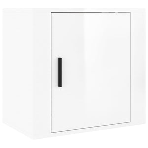 Comodini a Muro 2 pz Bianco Lucido 50x30x47 cm cod mxl 29935