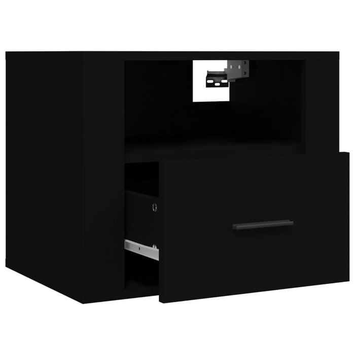 Comodini a Muro 2 pz Nero 50x36x40 cm cod mxl 30652