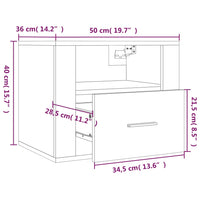 Comodino a Muro Bianco Lucido 50x36x40 cm cod mxl 30719