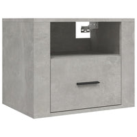 Comodino a Muro Grigio Cemento 50x36x40 cm 816888