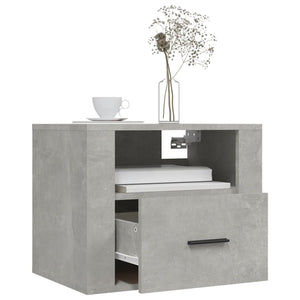 Comodino a Muro Grigio Cemento 50x36x40 cm 816888