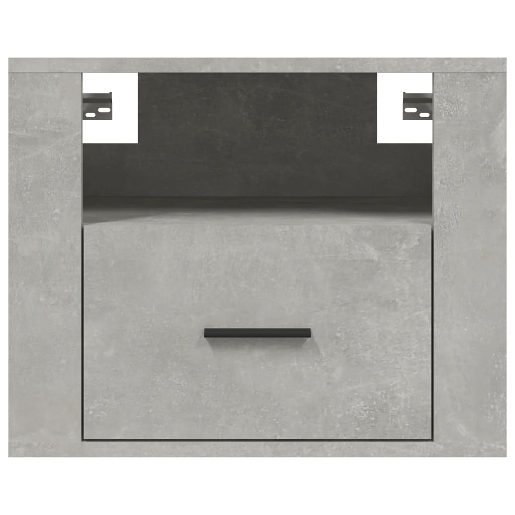 Comodino a Muro Grigio Cemento 50x36x40 cm