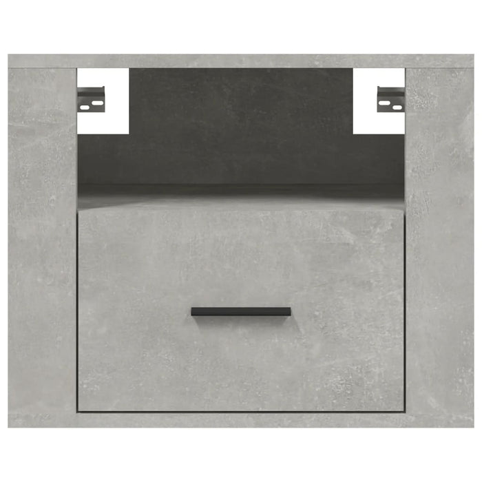 Comodino a Muro Grigio Cemento 50x36x40 cm