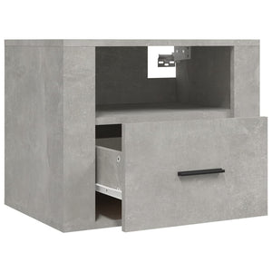 Comodino a Muro Grigio Cemento 50x36x40 cm 816888