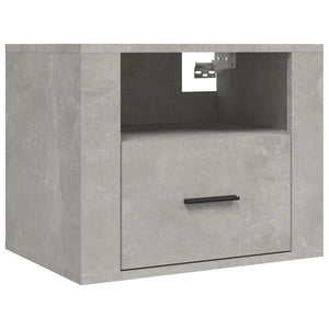 Comodini a Muro 2 pz Grigio Cemento 50x36x40 cm