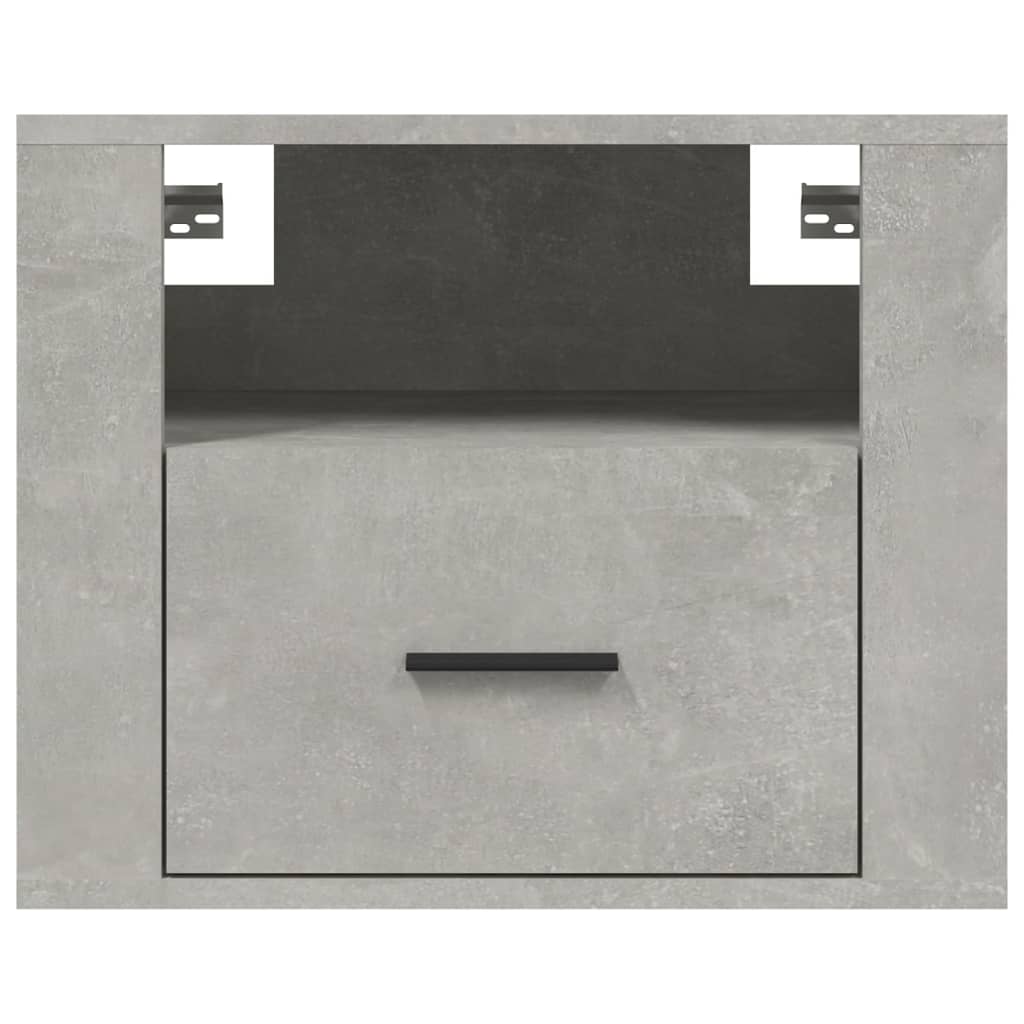 Comodini a Muro 2 pz Grigio Cemento 50x36x40 cm