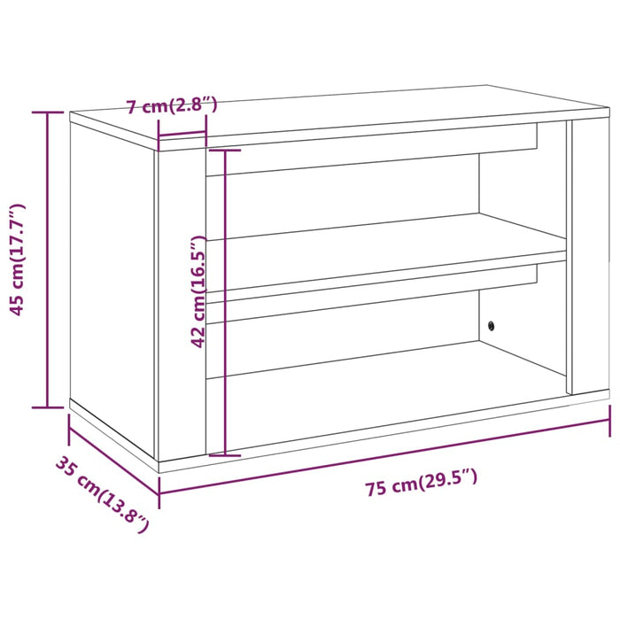 Scarpiera Bianca 75x35x45 cm in Legno Multistrato cod mxl 46800