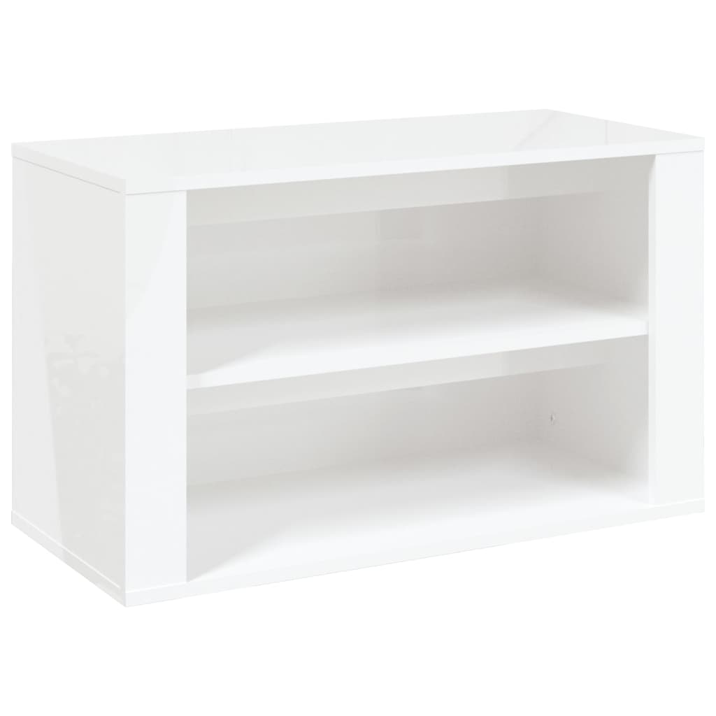 Scarpiera Bianco Lucido 75x35x45 cm in Legno Multistrato 816898