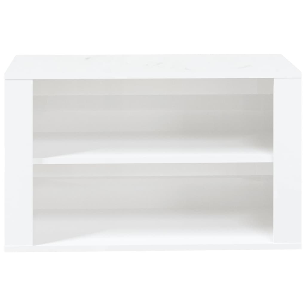 Scarpiera Bianco Lucido 75x35x45 cm in Legno Multistrato 816898