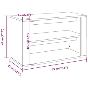 Scarpiera Grigio Sonoma 75x35x45 cm in Legno Multistrato cod mxl 40149