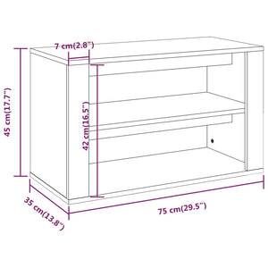 Scarpiera Rovere Marrone 75x35x45 cm in Legno Multistrato 816903
