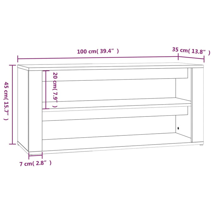 Scarpiera Bianca 100x35x45 cm in Legno Multistrato cod mxl 53109