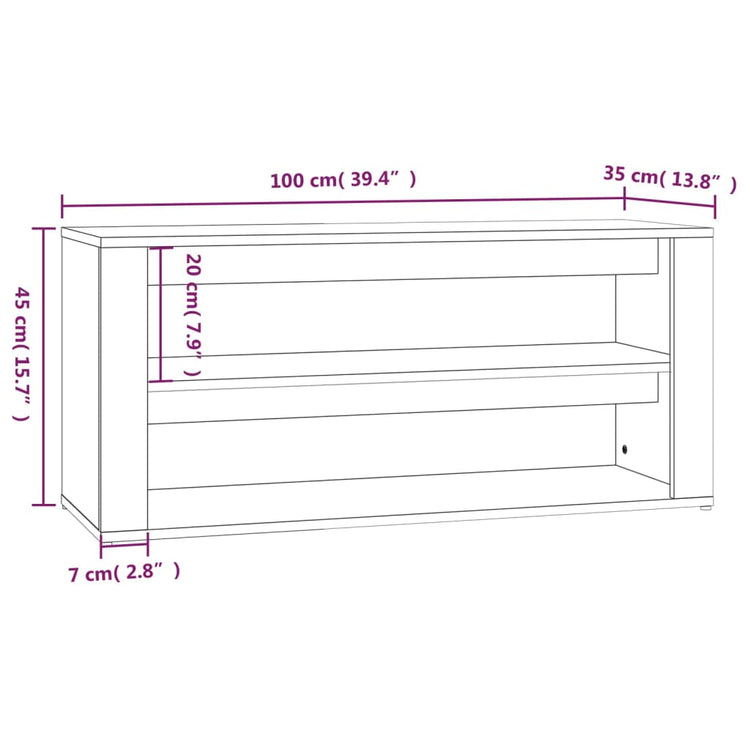 Scarpiera Bianco Lucido 100x35x45 cm in Legno Multistrato cod mxl 44721