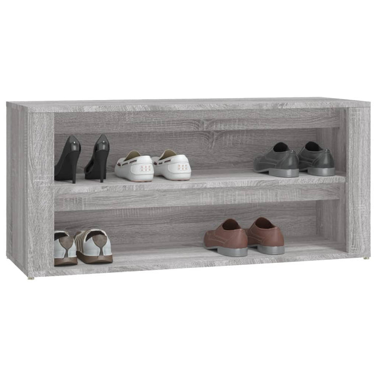 Scarpiera Grigio Sonoma 100x35x45 cm in Legno Multistrato cod mxl 39334