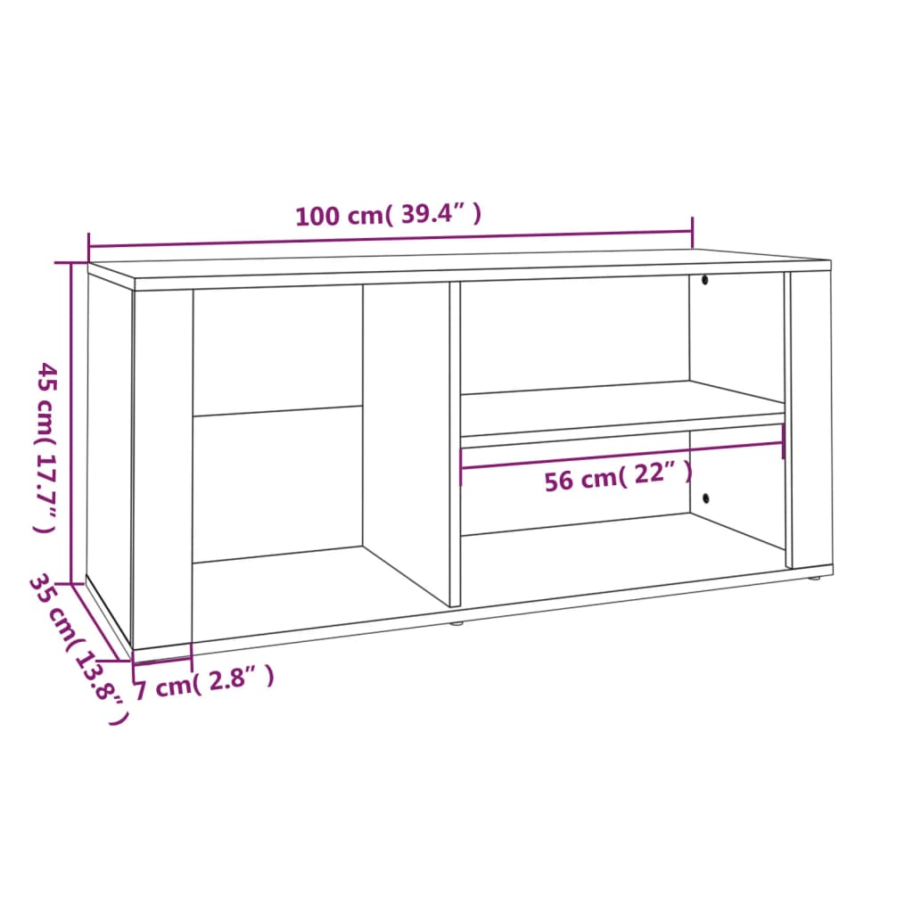 Scarpiera bianco 100x35x45 cm in Legno Multistrato