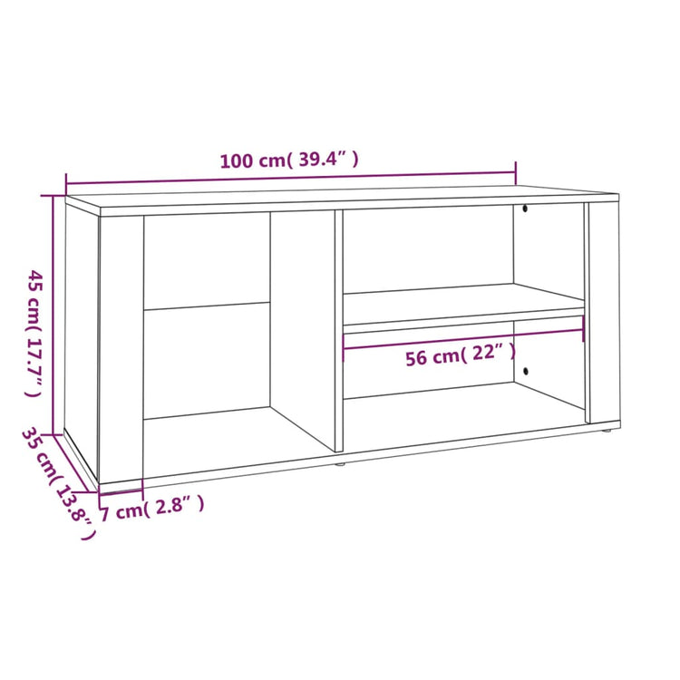 Scarpiera bianco 100x35x45 cm in Legno Multistrato