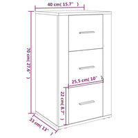 Credenza Bianca 40x33x70 cm in Legno Multistrato 819420