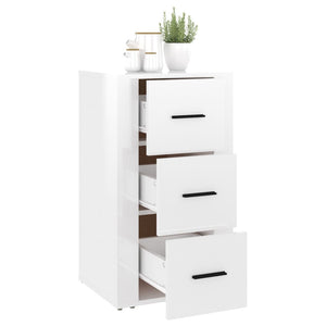 Credenza Bianco Lucido 40x33x70 cm in Legno Multistrato cod mxl 18872