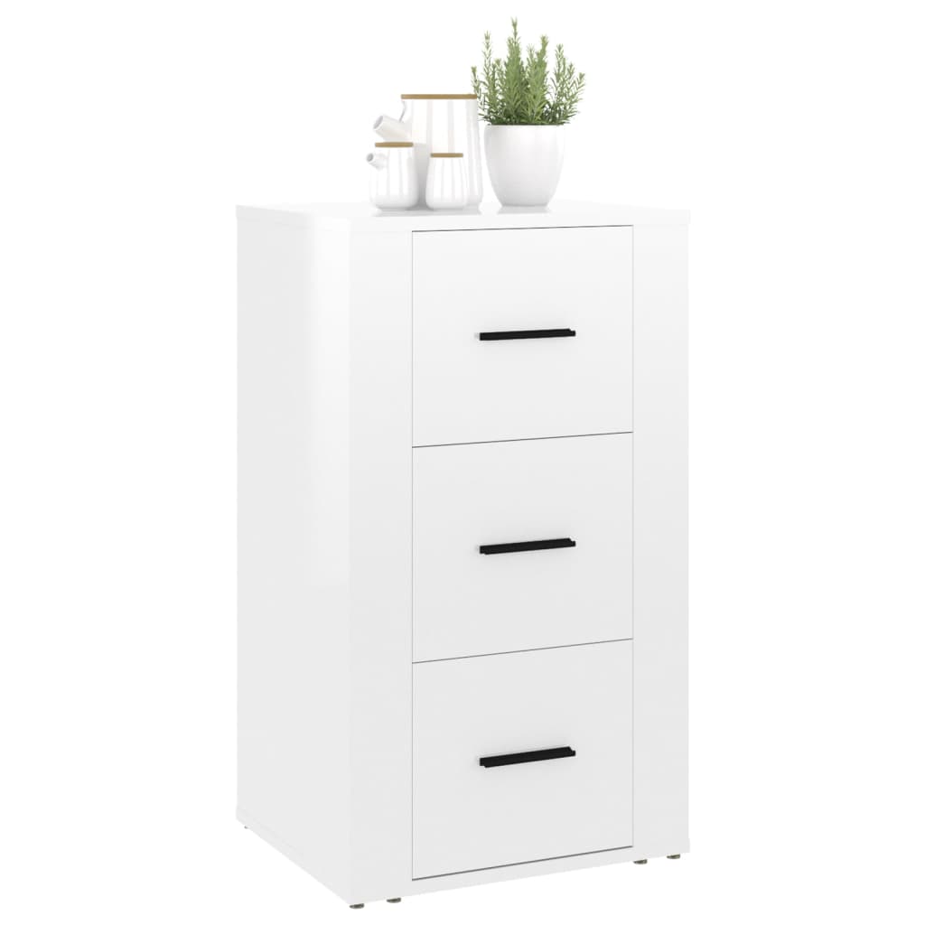 Credenza Bianco Lucido 40x33x70 cm in Legno Multistrato cod mxl 18872