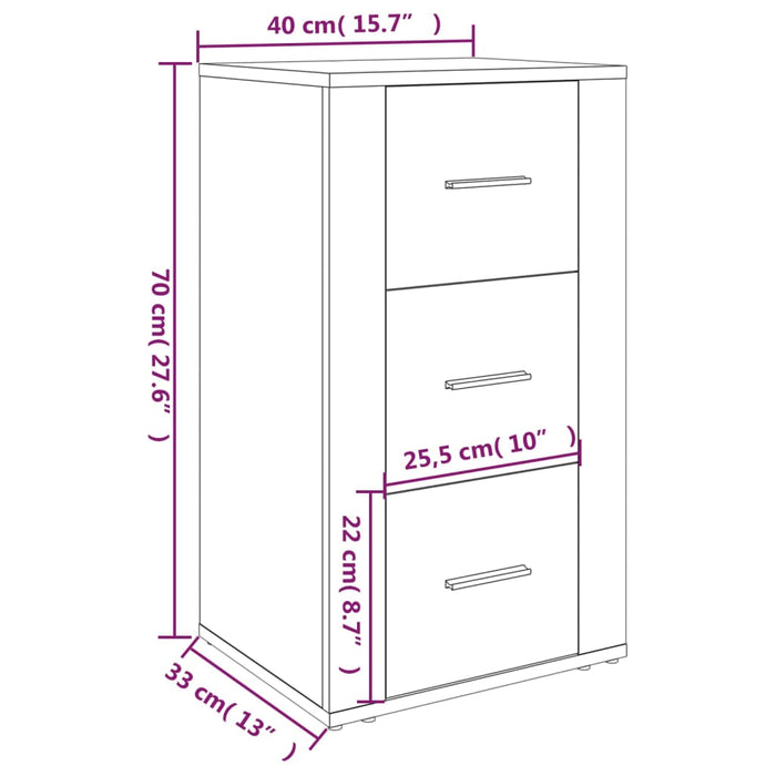 Credenza Bianco Lucido 40x33x70 cm in Legno Multistrato cod mxl 18872