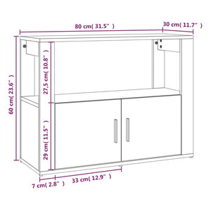 Credenza Grigio Cemento 80x30x60 cm in Legno Multistrato cod mxl 9590