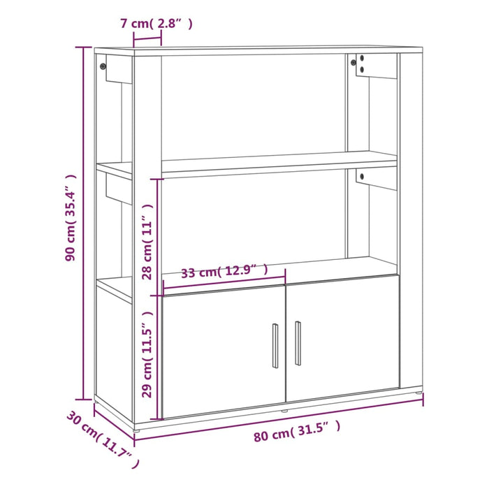 Credenza Bianca 80x30x90 cm in Legno Multistrato 819460