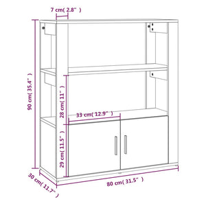 Credenza Rovere Marrone 80x30x90 cm in Legno Multistrato