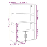 Credenza Bianca 80x30x119,5 cm in Legno Multistrato cod mxl 6736