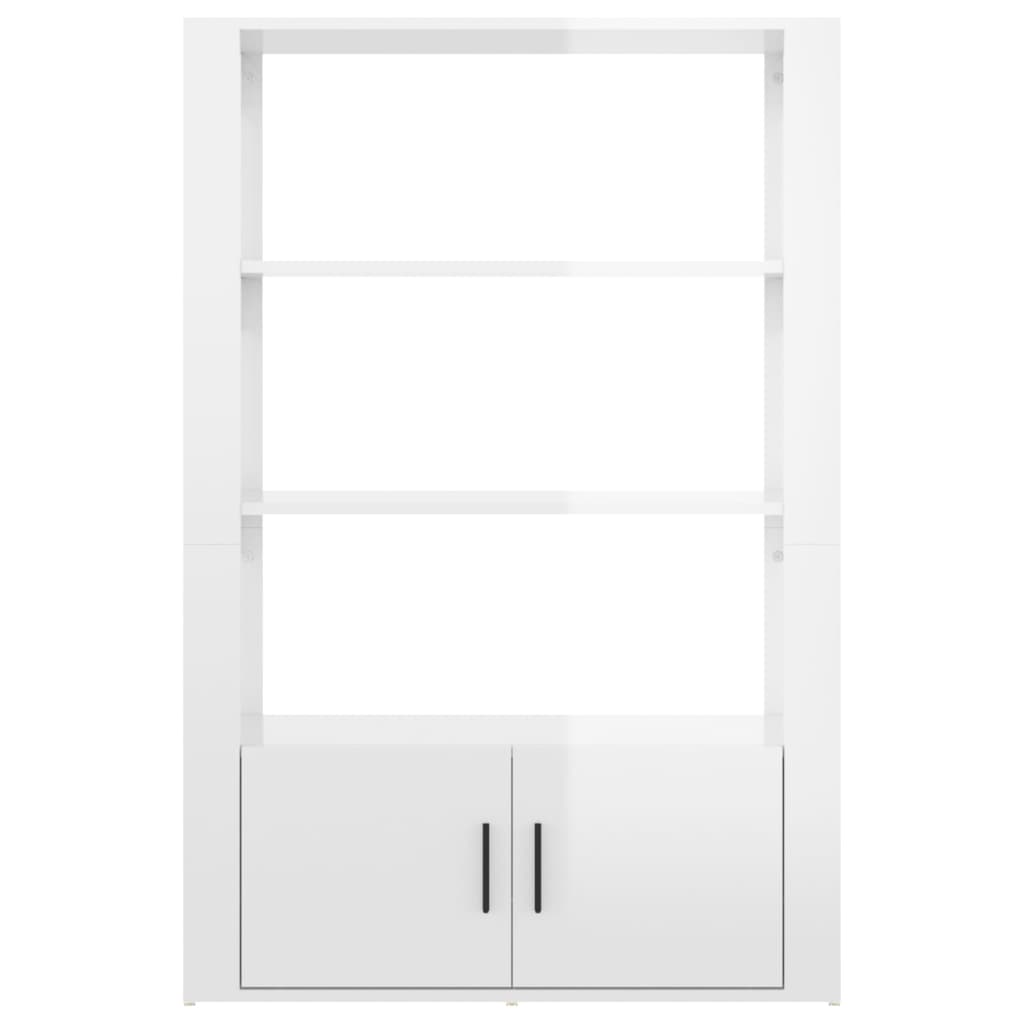 Credenza Bianco Lucido 80x30x119,5 cm in Legno Multistrato cod mxl 12397