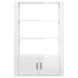 Credenza Bianco Lucido 80x30x119,5 cm in Legno Multistrato cod mxl 12397