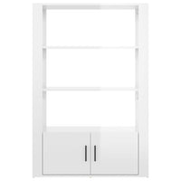 Credenza Bianco Lucido 80x30x119,5 cm in Legno Multistrato 819470