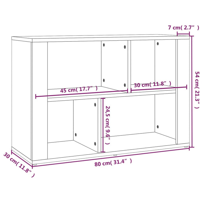 Credenza Grigio Cemento 80x30x54 cm in Legno Multistrato