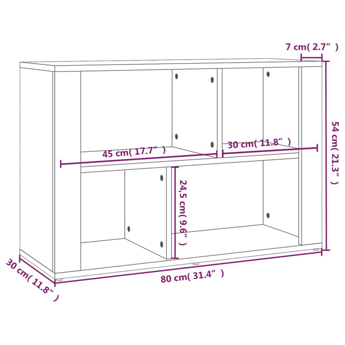 Credenza Rovere Marrone 80x30x54 cm in Legno Multistrato cod mxl 15972