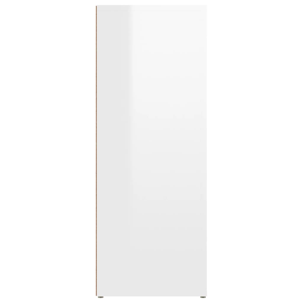 Credenza Bianco Lucido 80x30x80 cm in Legno Multistrato