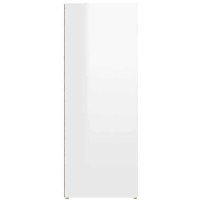 Credenza Bianco Lucido 80x30x80 cm in Legno Multistrato