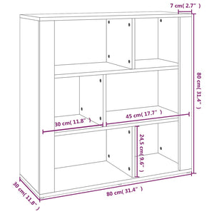 Credenza Bianco Lucido 80x30x80 cm in Legno Multistrato