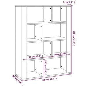 Credenza Grigio Sonoma 80x30x106 cm in Legno Multistrato