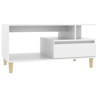 Tavolino da Salotto Bianco 90x49x45 cm in Legno Multistrato 819612