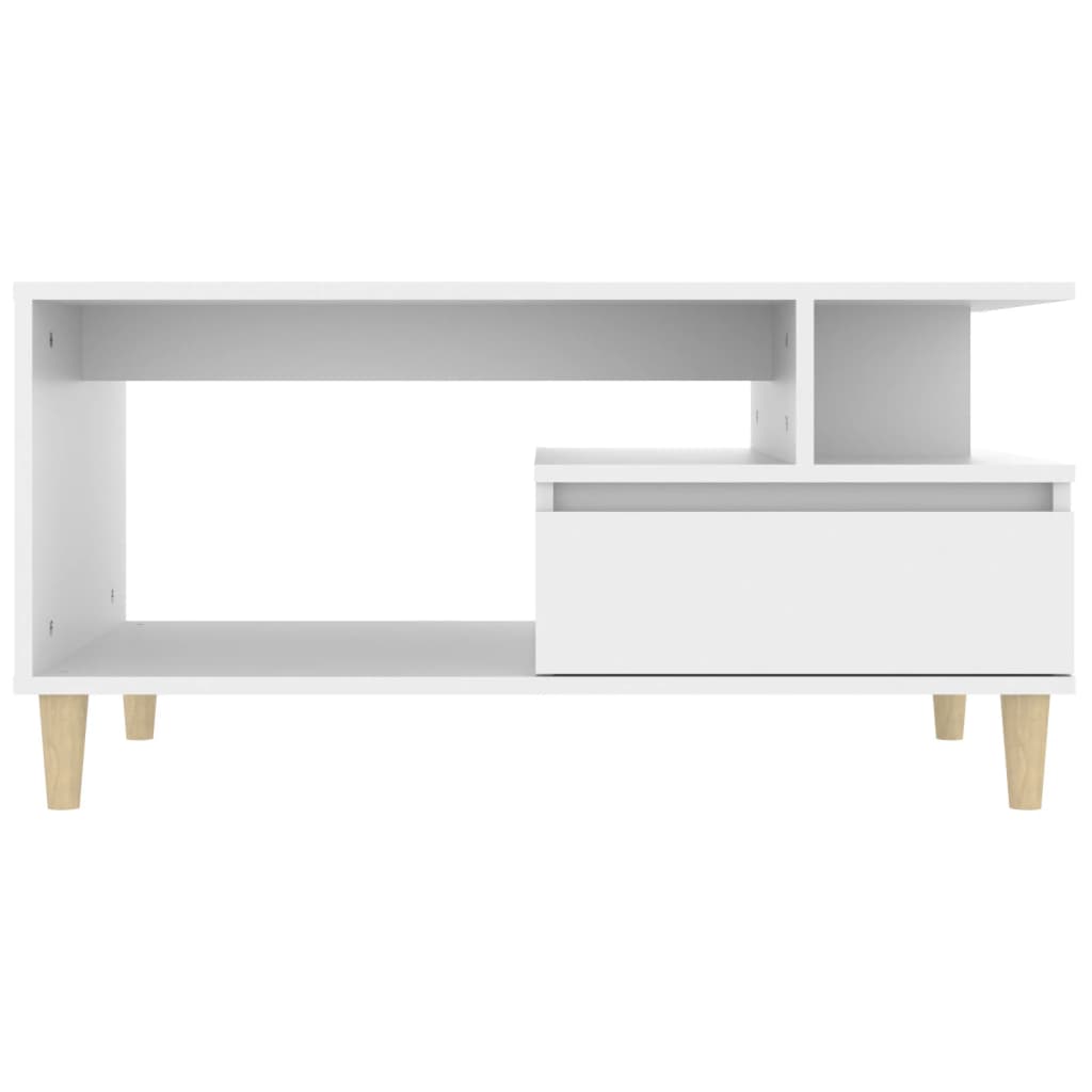 Tavolino da Salotto Bianco 90x49x45 cm in Legno Multistrato 819612