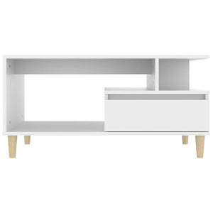 Tavolino da Salotto Bianco 90x49x45 cm in Legno Multistrato 819612