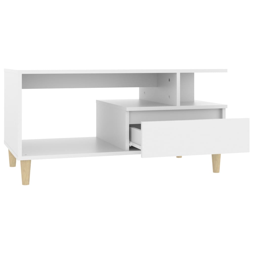 Tavolino da Salotto Bianco 90x49x45 cm in Legno Multistrato 819612