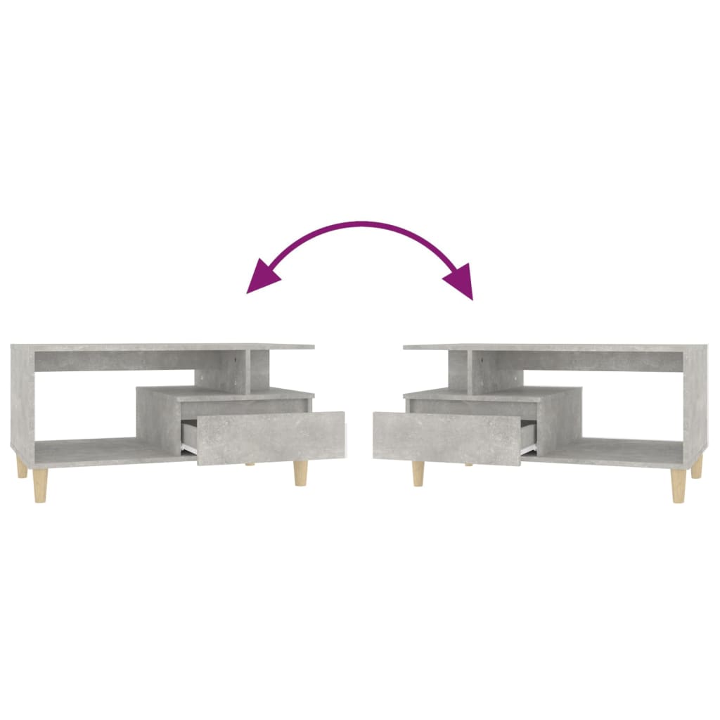 Tavolino Salotto Grigio Cemento 90x49x45 cm Legno Multistrato cod mxl 26864